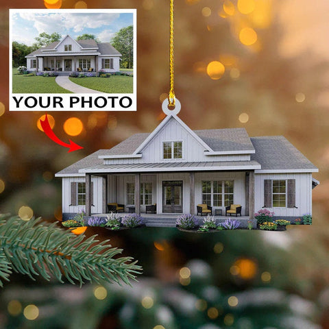 Custom House Photo Ornament, House Ornament Christmas, Picture Acrylic Ornament, 2024 Christmas Ornaments