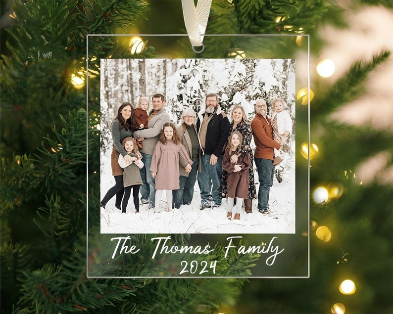 Family Photo Ornaments Christmas, Family Picture Ornaments, Custom Photo Ornament 2024, Family Christmas Gift