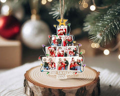 Family Christmas Ornament, Custom Photo Family Tree Ornament, Christmas Tree Ornament 2024, Family Keepsake, Xmas Gifts, Christmas Decor