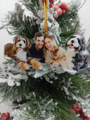 Custom Family Photo Ornament, Double-Sided Christmas Ornament 2024