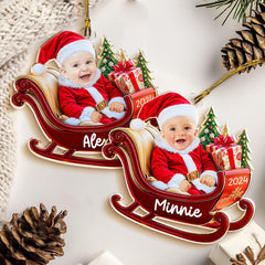 Personalized Baby Photo Christmas Ornaments, Photo Baby Christmas Bauble, Baby's First Christmas Bauble, Mom Gift, Custom Baby Face Ornament