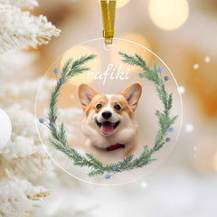 Personalized Pet Ornament, Custom Dog Christmas Ornament, Pet Ornament Using Photo, Cat Christmas Photo Ornament, Pet Portrait Name Gift