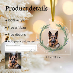 Personalized Pet Ornament, Custom Dog Christmas Ornament, Pet Ornament Using Photo, Cat Christmas Photo Ornament, Pet Portrait Name Gift