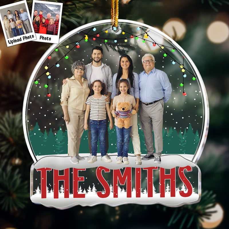 Family Merry Christmas - Personalized Acrylic Photo Ornament