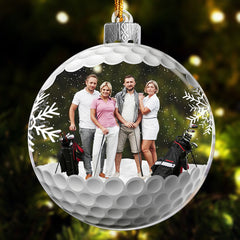 Golf Friends Christmas Globe - Personalized Acrylic Photo Ornament