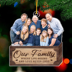 Family Custom Photo The True Spirit Of Christmas - Family Personalized Custom Ornament - Acrylic Custom Shaped - Christmas Gift For Family Members