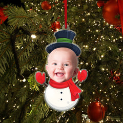 Personalized Face Baby Ornament, Custom Baby Photo Ornament, Babys Photo First Christmas Ornament, Newborn Gift