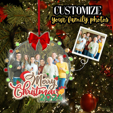 Family Christmas 2024 - Personalized Acrylic Photo Ornament