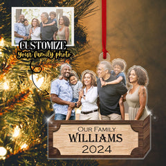 Family Christmas Ornaments, Custom Double-Sided Photo Family Ornament 2024