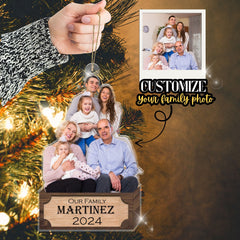 Family Christmas Ornaments, Custom Double-Sided Photo Family Ornament 2024