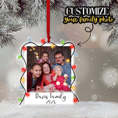 Custom Family Photo Double Side Ornament 2024, Family Christmas Ornaments, Personalized Family Photo Keepsake, Big Family Ornament