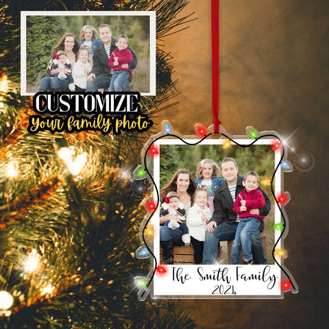 Custom Family Photo Double Side Ornament 2024, Family Christmas Ornaments, Personalized Family Photo Keepsake, Big Family Ornament